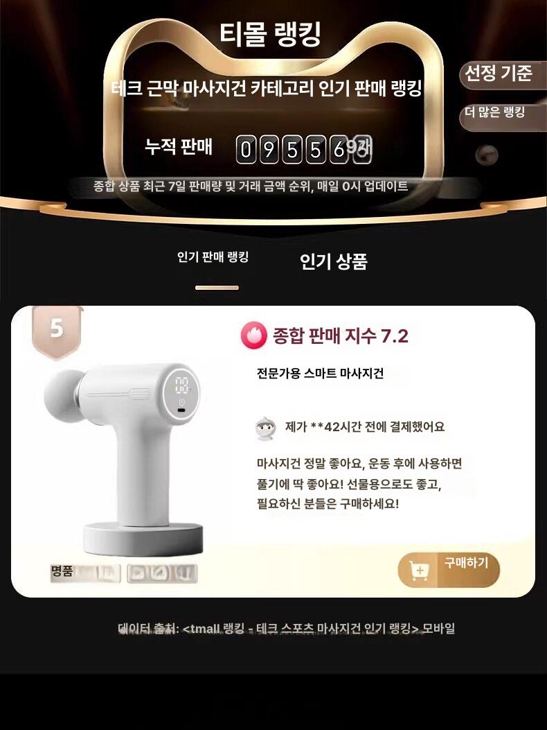 근막 마사지기 미니 전문가용 조용한 다기능 마사지 건 스노우피크화이트 프리미엄 28kg 30800 - 상세 이미지 2