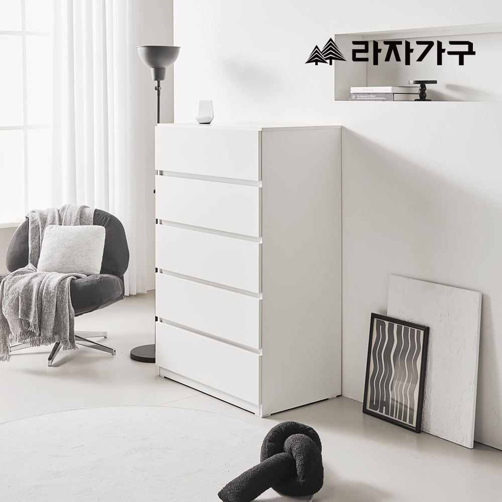 라자가구 조앤 속깊은 광폭 심플 슬림 5단 800 서랍장 드레스룸 원룸 옷 틈새 다용도 수납 이미지 7