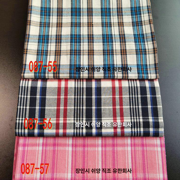 체크무늬 플란넬 직조 패브릭 여성용 여름 안감 면 폴리에스터 원단 봄과 셔츠 - 상세 이미지 4