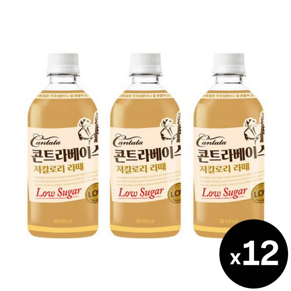 롯데 콘트라베이스 저칼로리 라떼 카페라떼, 500ml, 12개 - 상품 이미지