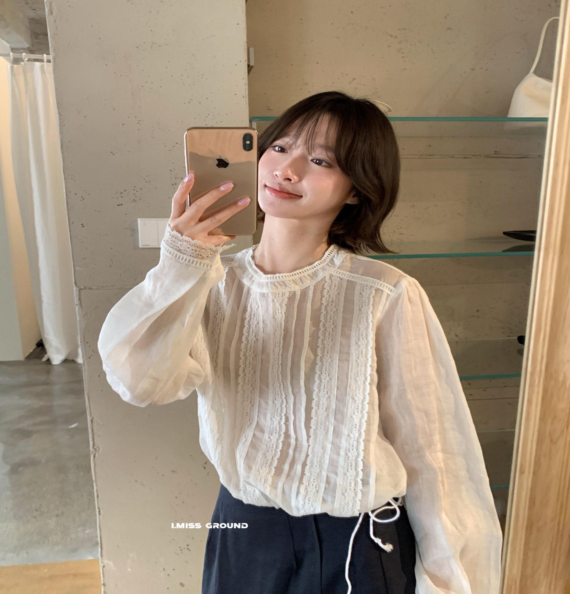 미혼남녀의효율적만남 한지민 블라우스 이의영 코디 여성 프렌치 셔츠 봄 패션 옷 - 상세 이미지 4