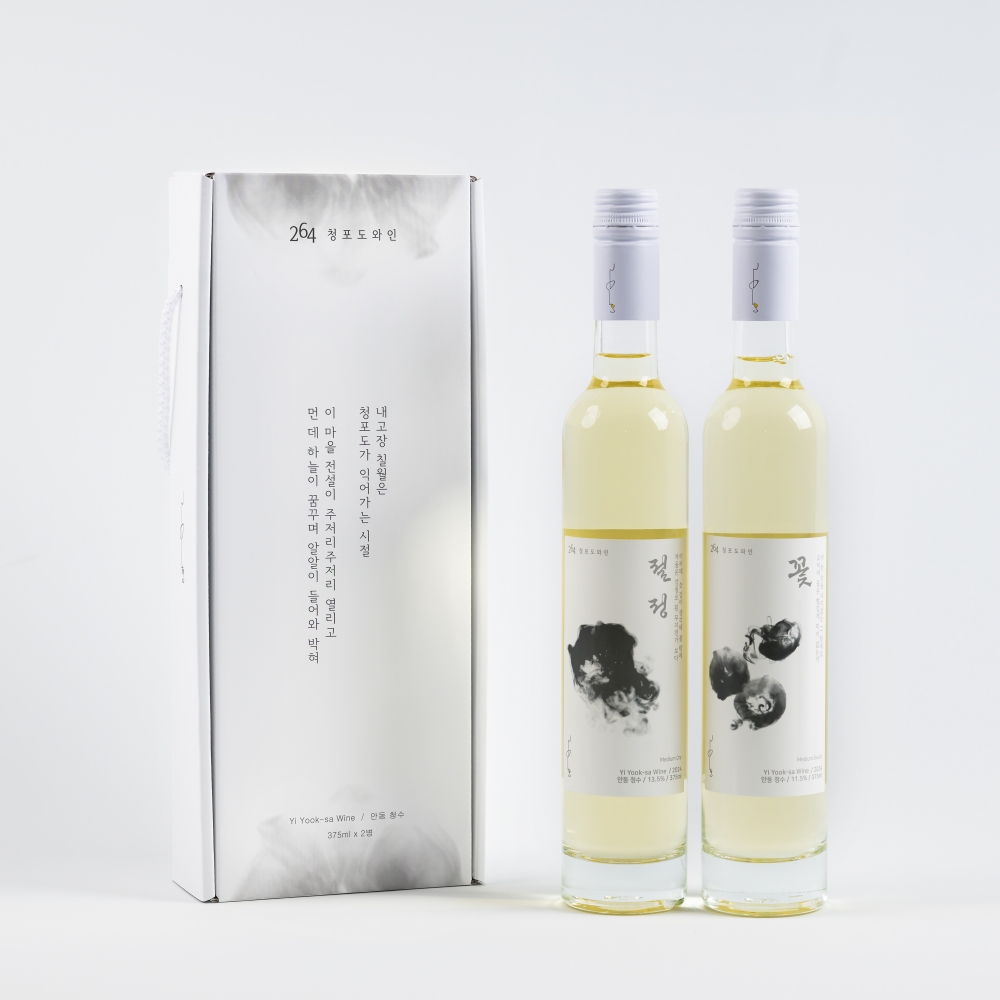 이육사와인 2병세트 절정, 꽃 375ml 선물(케이스,쇼핑백 포함 ) 264청포도와인