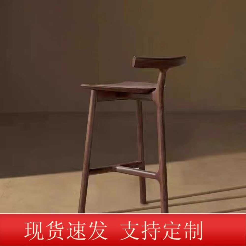 원목 바 의자 인테리어용 아일랜드 홈바 스툴 체어 55cm - 상세 이미지 2