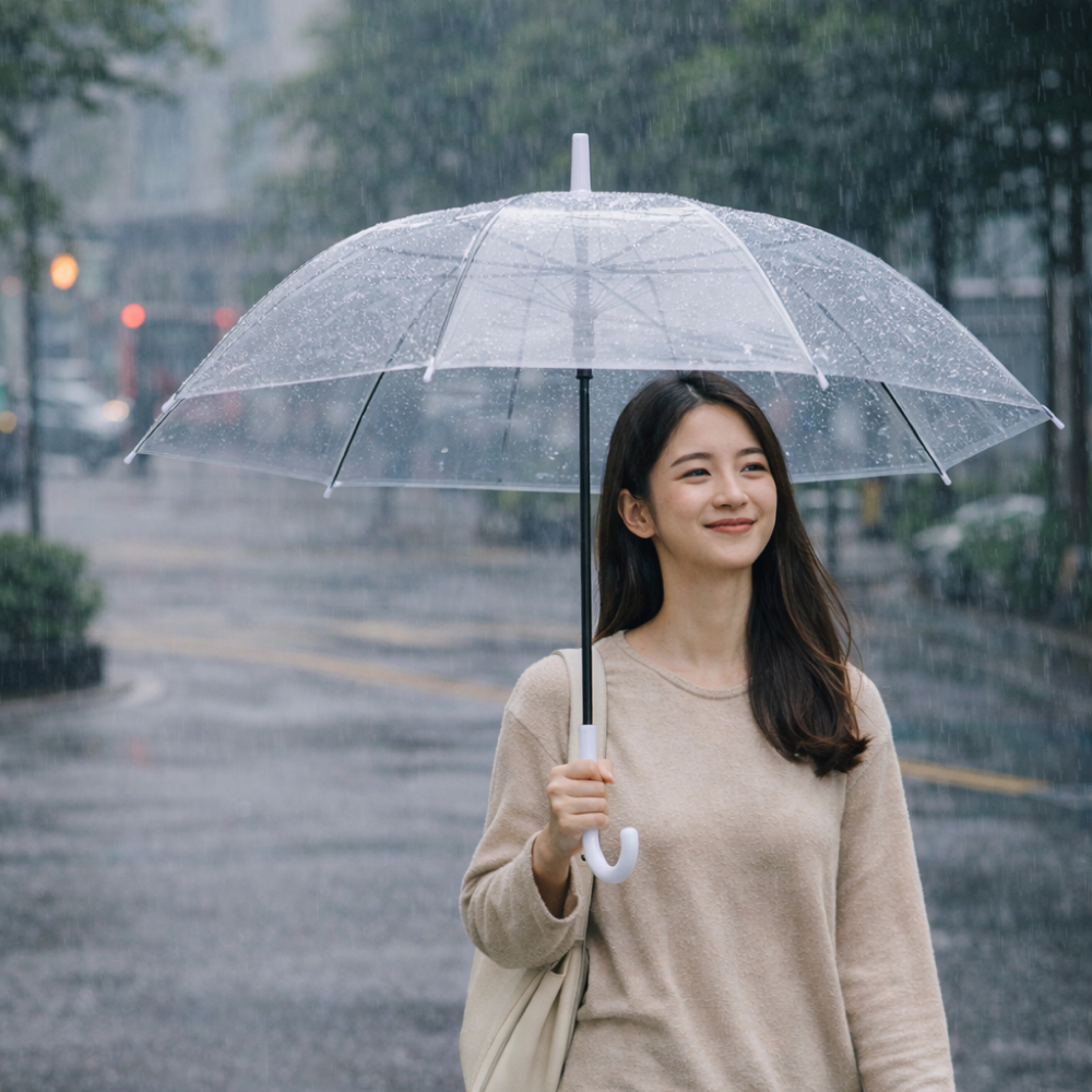 안전시야 비닐 투명 우산 일회용 답례품 판촉물 우산 - 상세 이미지 3