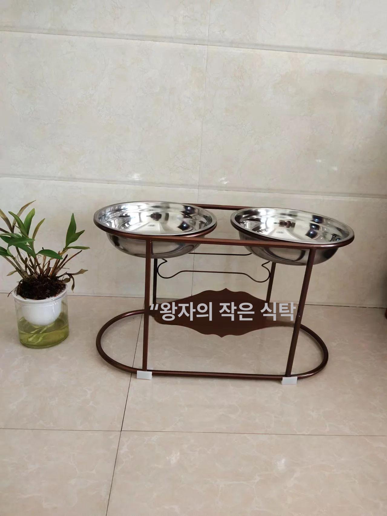 대형견식기 거치대 물그릇 밥그릇 철제그릇 스탠드 스텐 걸이형 사료 반려동물 - 상세 이미지 3
