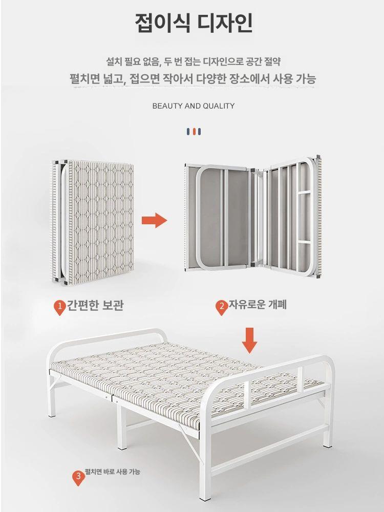 1인용 고시원침대 멀티 접이식 간이 작은방 침대 수납형 싱글 좁은방 자취 베드 - 상세 이미지 3