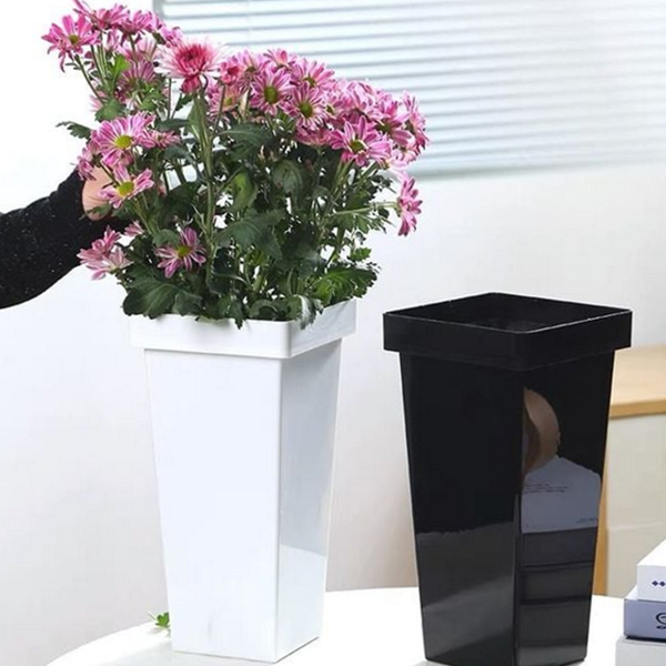 인테리어 플라스틱 화분 모던 사각형 화분 다용도 실내 - 상품 이미지
