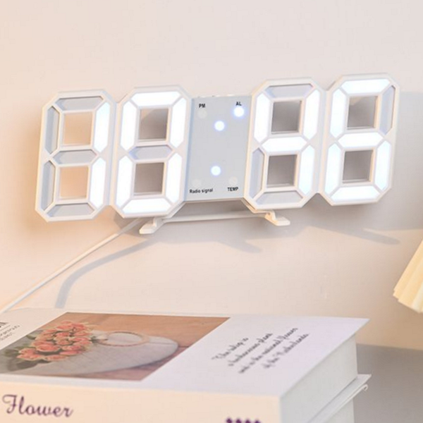 인테리어 led 벽걸이 시계 입체 led 숫자 시계 무소음 디지털 - 상품 이미지