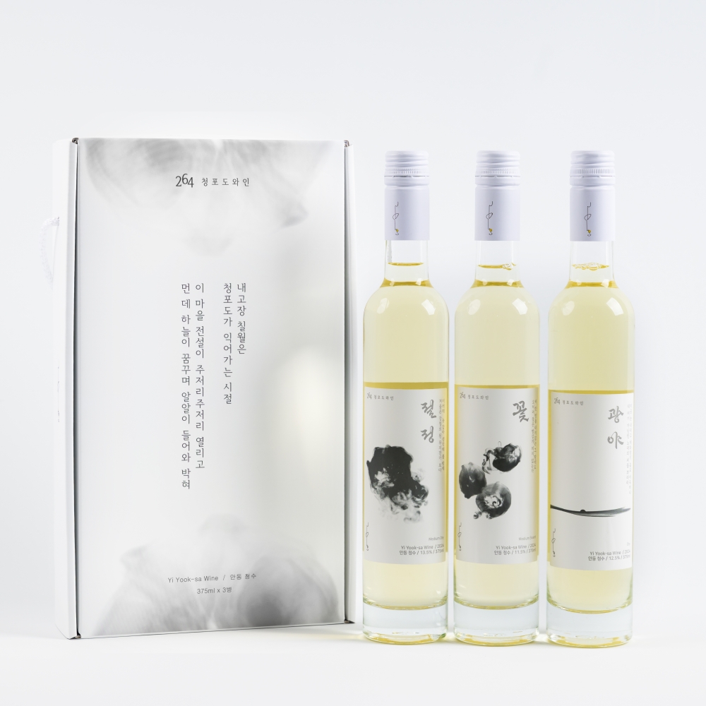 이육사와인 3병세트 절정, 꽃, 광야 375ml 선물(케이스,쇼핑백 포함)264청포도와인
