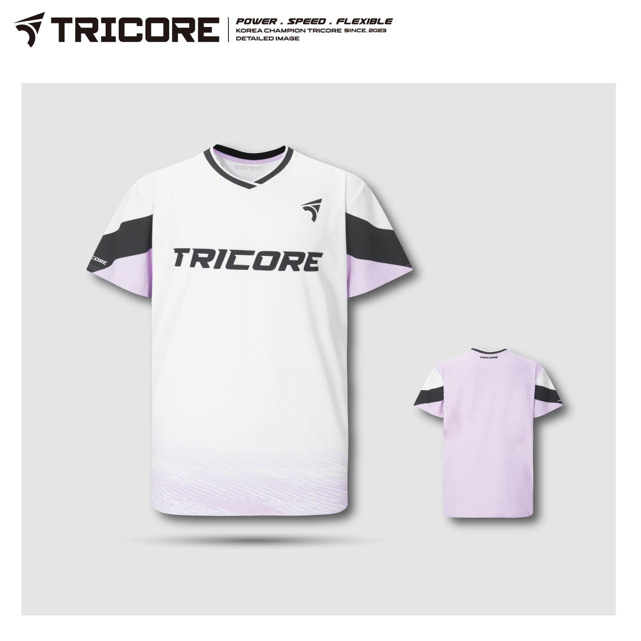 트리코어 배드민턴 반팔 티셔츠 경기 게임웨어 운동복 피클볼 TRT-1/247 핑크 분홍 - 상품 이미지