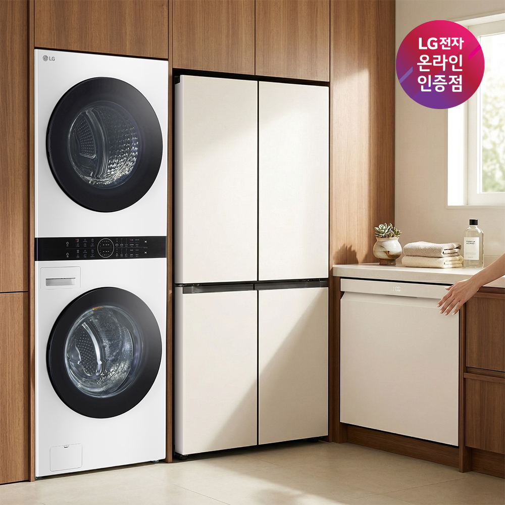 LG 매직스페이스 냉장고 + LG 트롬 워시타워 + LG 디오스 식기세척기 세트 (T876MEE111 + W2421WAMR + DUE6BGL1E) - 상품 이미지