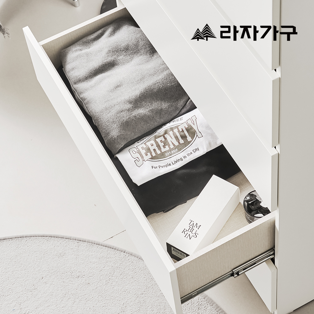 라자가구 조앤 속깊은 광폭 심플 슬림 5단 600 서랍장 드레스룸 원룸 옷 틈새 다용도 수납 - 상세 이미지 2