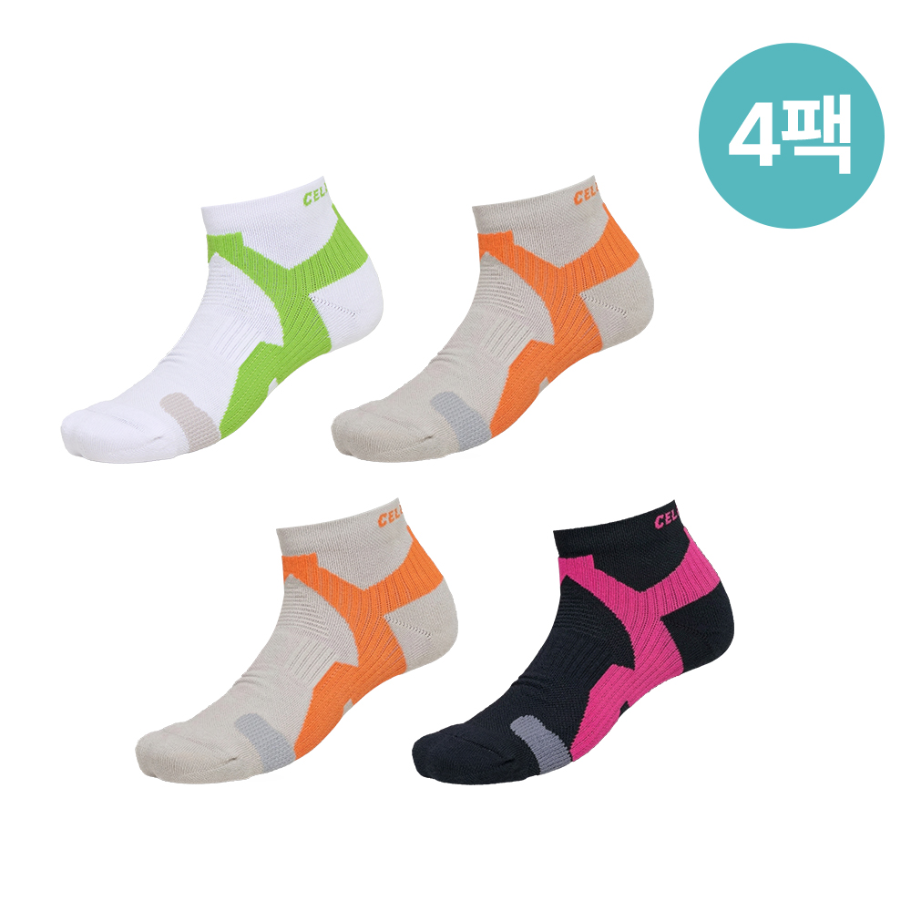 셀버린 스포츠양말 4켤레 여성 러닝 등산 두꺼운 발목 국산 양말 - 상품 이미지