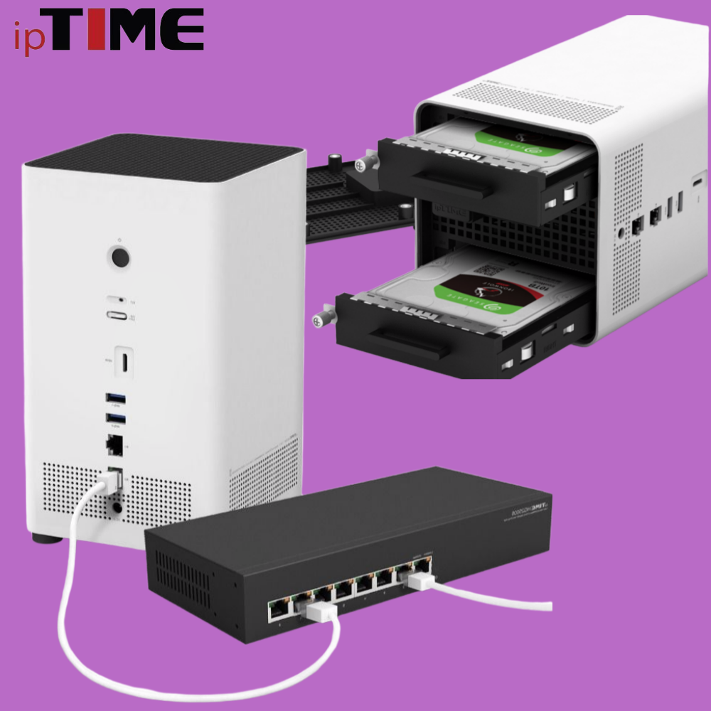 ipTIME NAS200plus 2베이 스토리지 네트워크 저장장치 가정 사무실 하드미포 - 상품 이미지