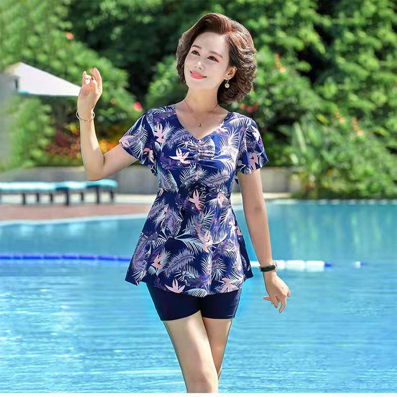 60대래쉬가드 할머니 중년레쉬가드 엄마 아줌마 부모님수영복 - 상품 이미지
