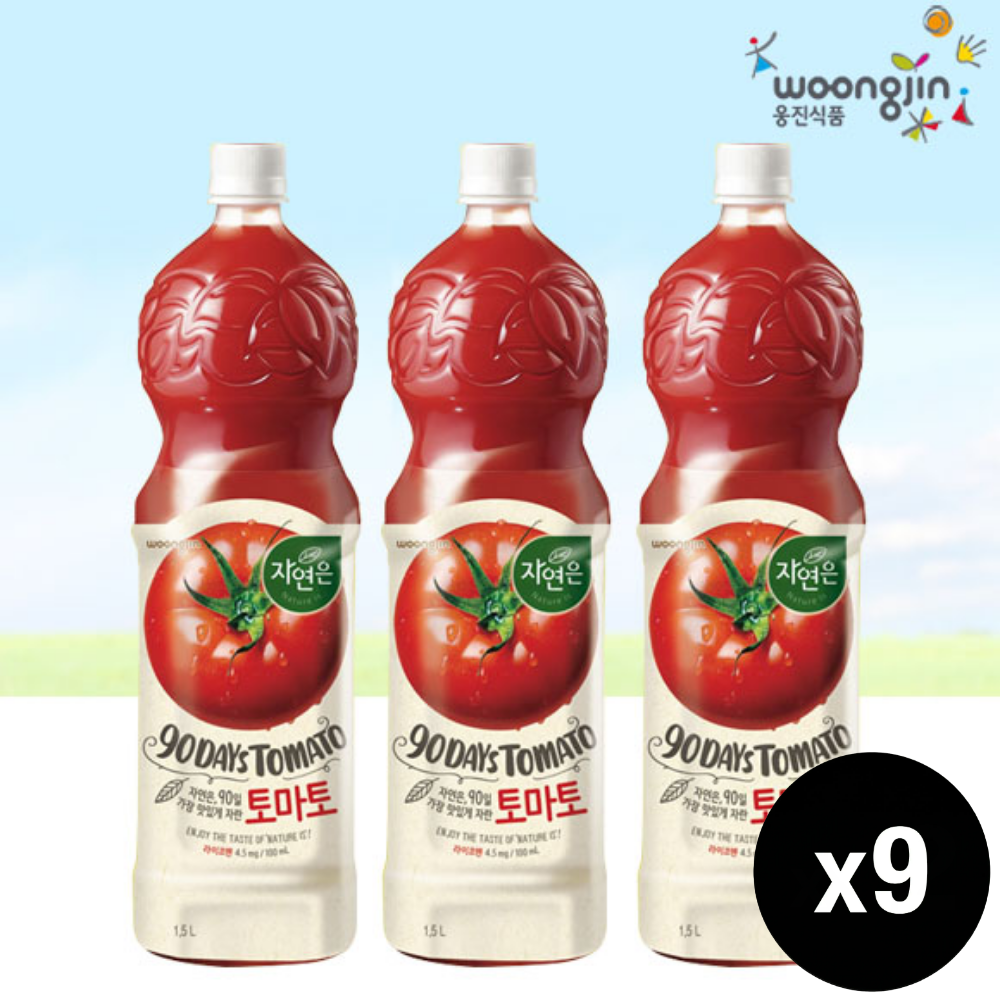 웅진식품 자연은 토마토 대용량 1.5L, 9개 - 상품 이미지