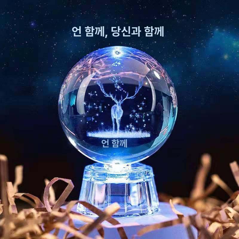 장식품 우주 유리구슬 행성 수정 수정볼 장식 투명 공예 은하수 오브제 소품 크리스탈볼 - 상세 이미지 2