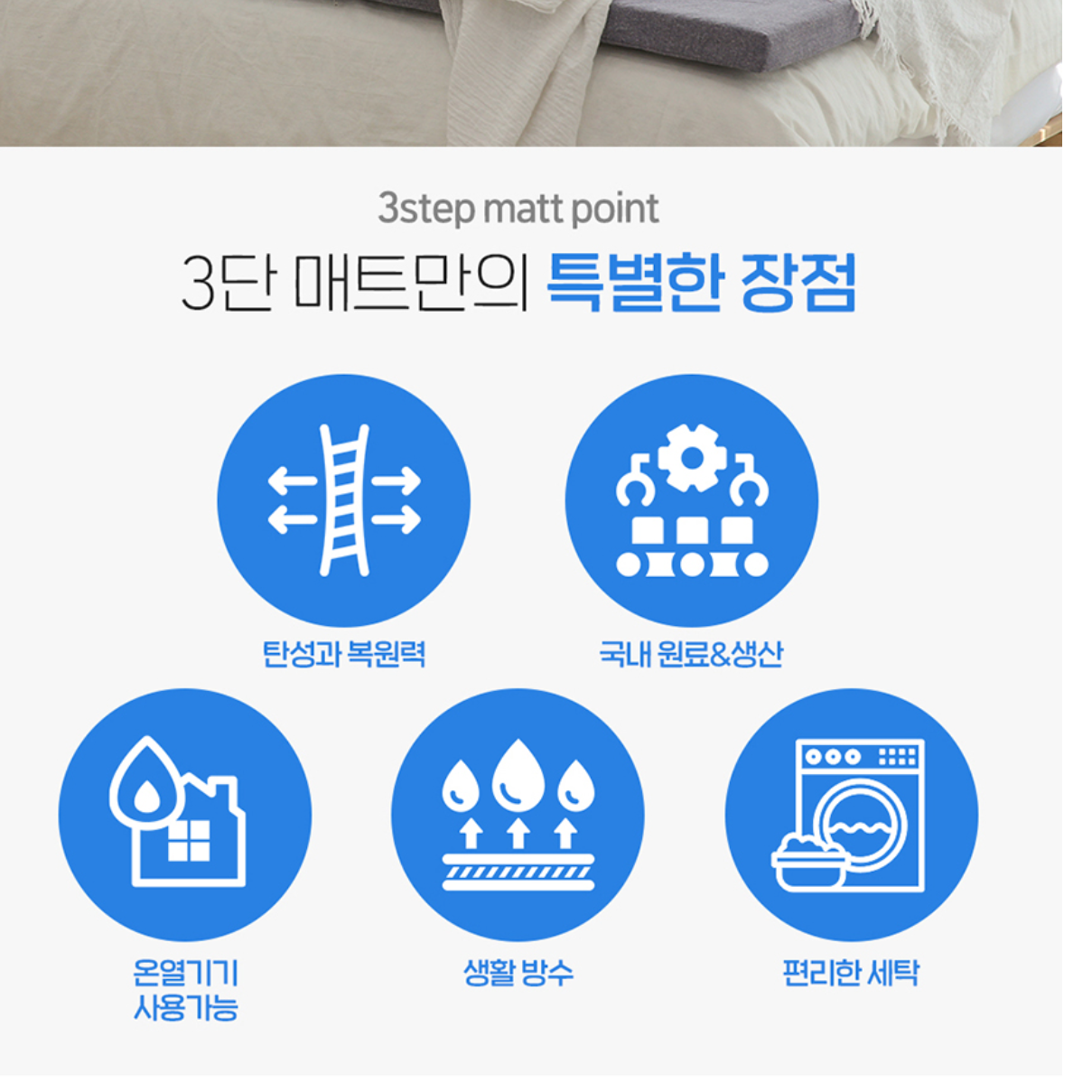 두꺼운 1인용 바닥에 까는 이불 손님용 이불 바닥 요매트 - 상세 이미지 3
