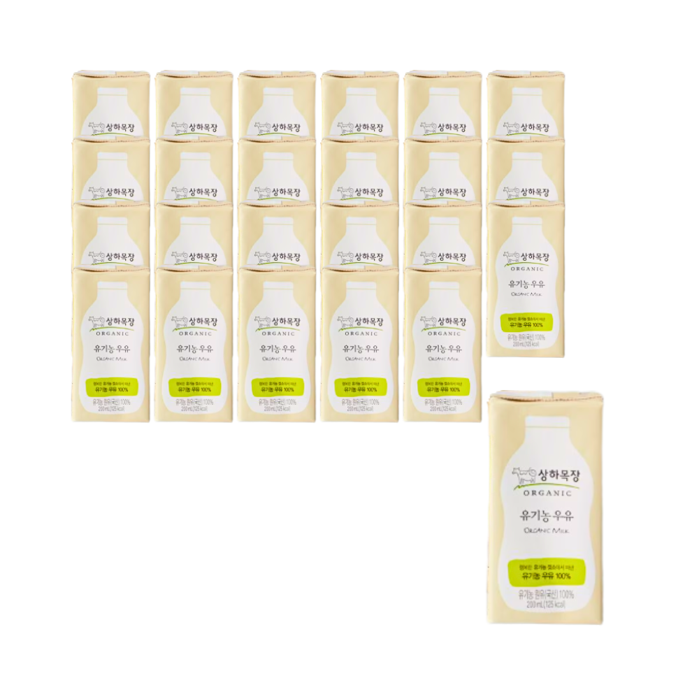 상하목장 유기농 멸균 우유 200ml x24팩 흰우유 - 상품 이미지