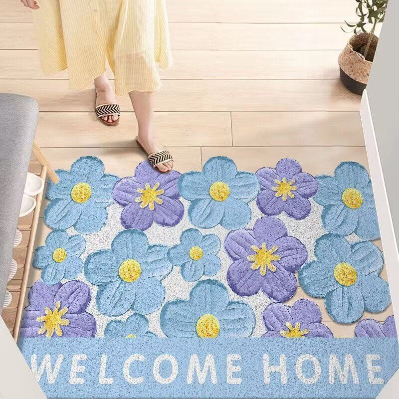 현관매트 코일 바닥 아파트 출입구 바닥 미끄럼방지 따뜻한 블루 80x80cm - 상세 이미지 2