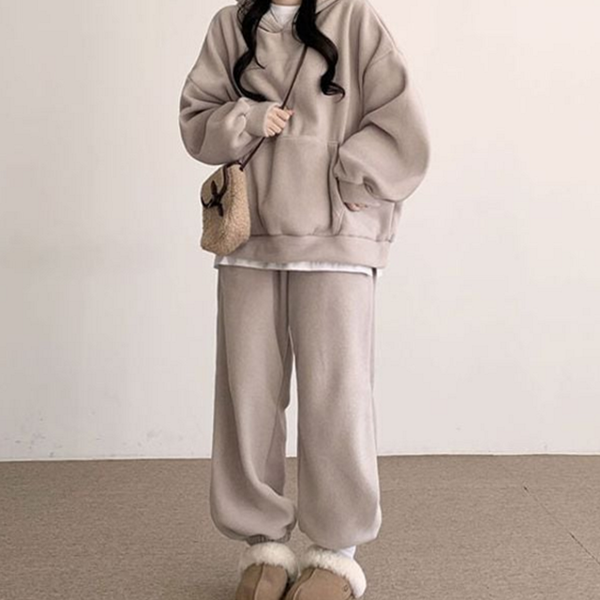 데일리 여성 밴딩 팬츠 투피스 여성 루즈핏 간절기 캐주얼 - 상품 이미지