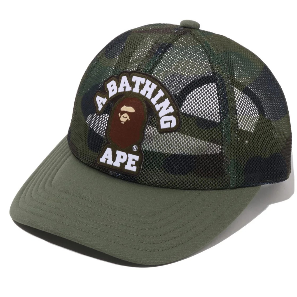 베이프 모자 1ST CAMO COLLEGE PATCHED MESH CAP 1M30-180-010 - 상품 이미지