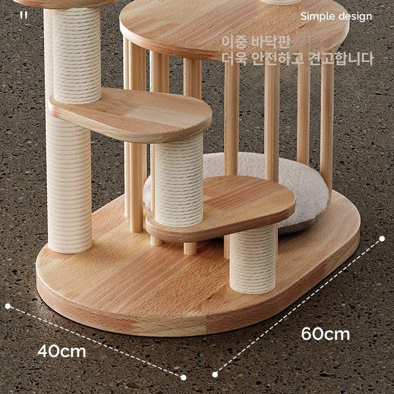 계단형 캣타워 다리짧은 전용 튼튼한 낮은 투명반구 먼치킨 등반 애완묘 - 상세 이미지 2