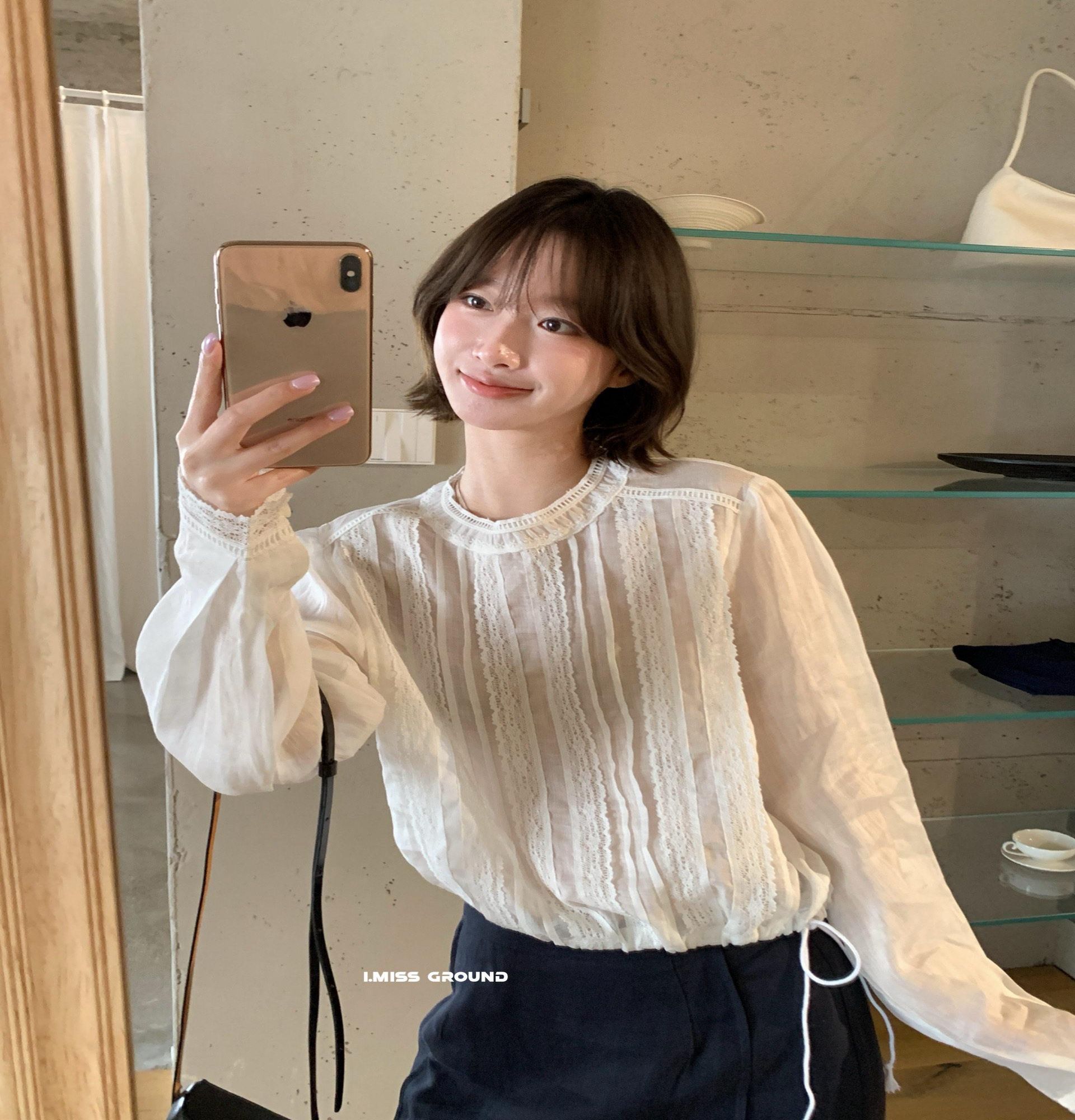 미혼남녀의효율적만남 한지민 블라우스 이의영 코디 여성 프렌치 셔츠 봄 패션 옷 - 상세 이미지 2