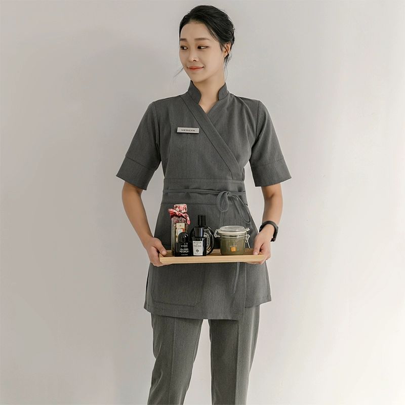미용 유니폼 에스테틱 단체복 뷰티 마사지 피부관리사 정장 옷 미용사 근무복 식당 - 상세 이미지 3