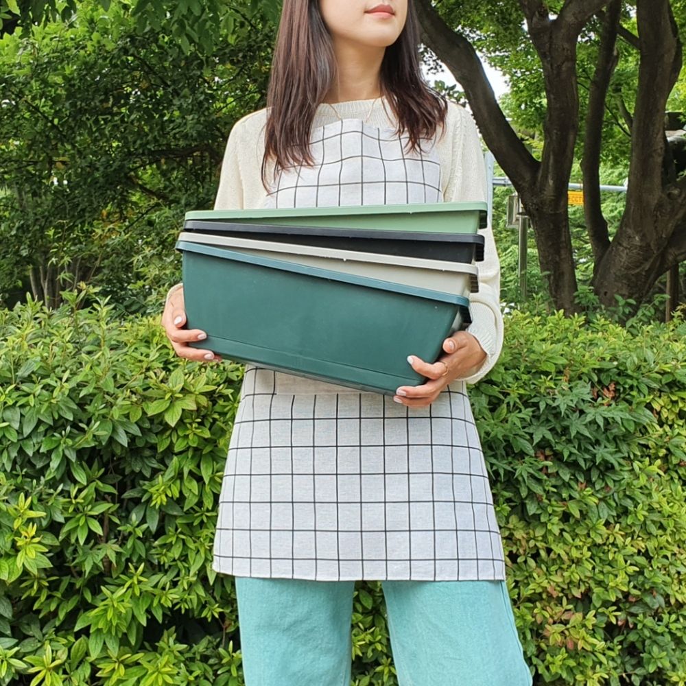 플라스틱 직사각형화분 빈화분 중형 상추 키우기 텃밭화분 긴화분 베란다 - 상품 이미지