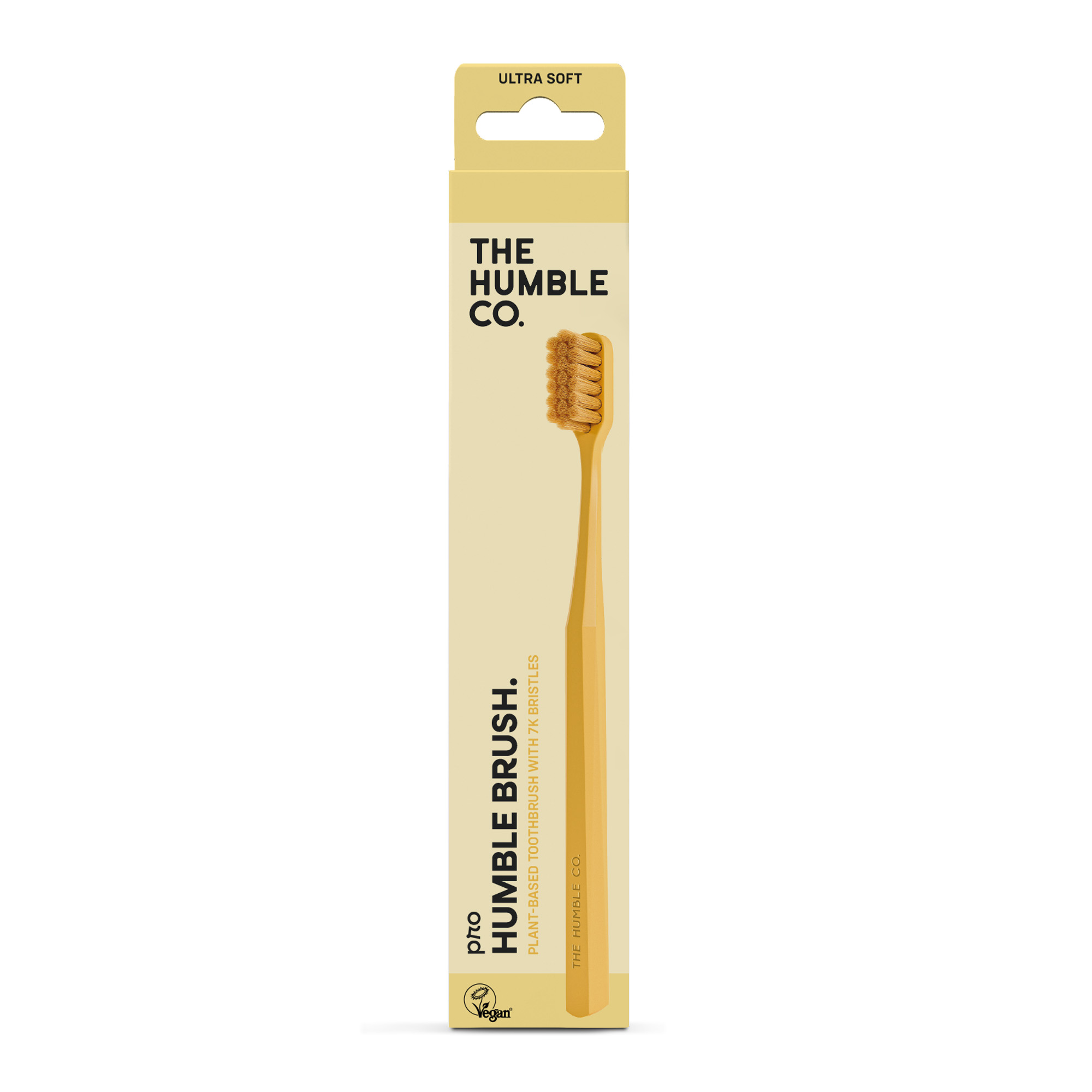 친환경 재질 PLA 100% 생분해  더험블코 험블브러쉬 비건 칫솔  PRO 7K bristles BPA프리 옐로우, 1개입, 1개 - 상품 이미지
