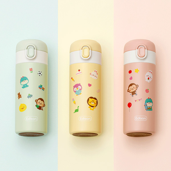 에디슨 원터치 키즈 텀블러 350ml 3색상 택1 - 상품 이미지