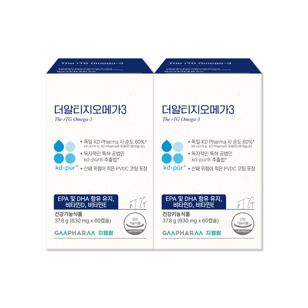 지엠팜 더 알티지 rTG 오메가3 KD파마 초임계 임산부 비타민D 청소년 120캡슐, 1개