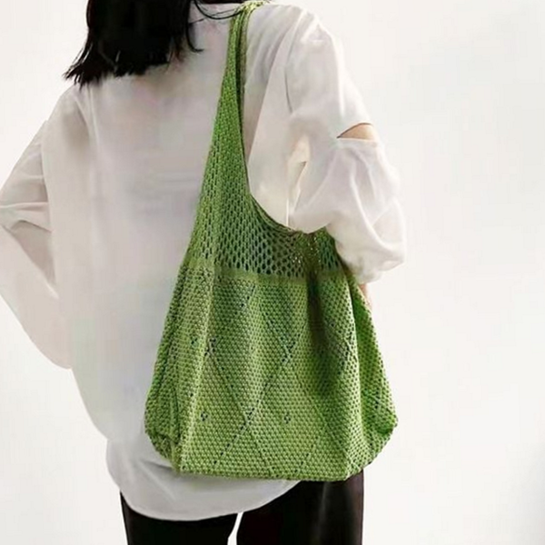 가벼운 여성 숄더백 비치 그물 코튼 핸드메이드 여름 바캉스 - 상품 이미지
