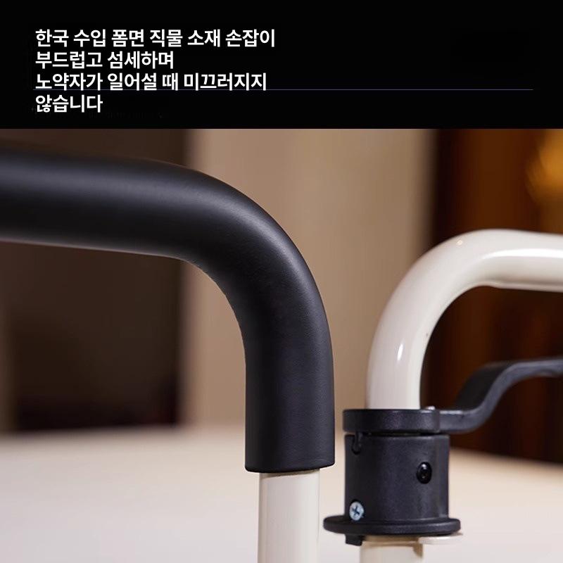 침대 가드 노인 안전바 안전 난간 낙상방지 어르신 침대 오르내리기 보조 고급 스틸 손잡이 업그레이드 강화된 디자인 + 높이 조절 가능한 손잡이 + 회전식 팔걸이 - 상세 이미지 2