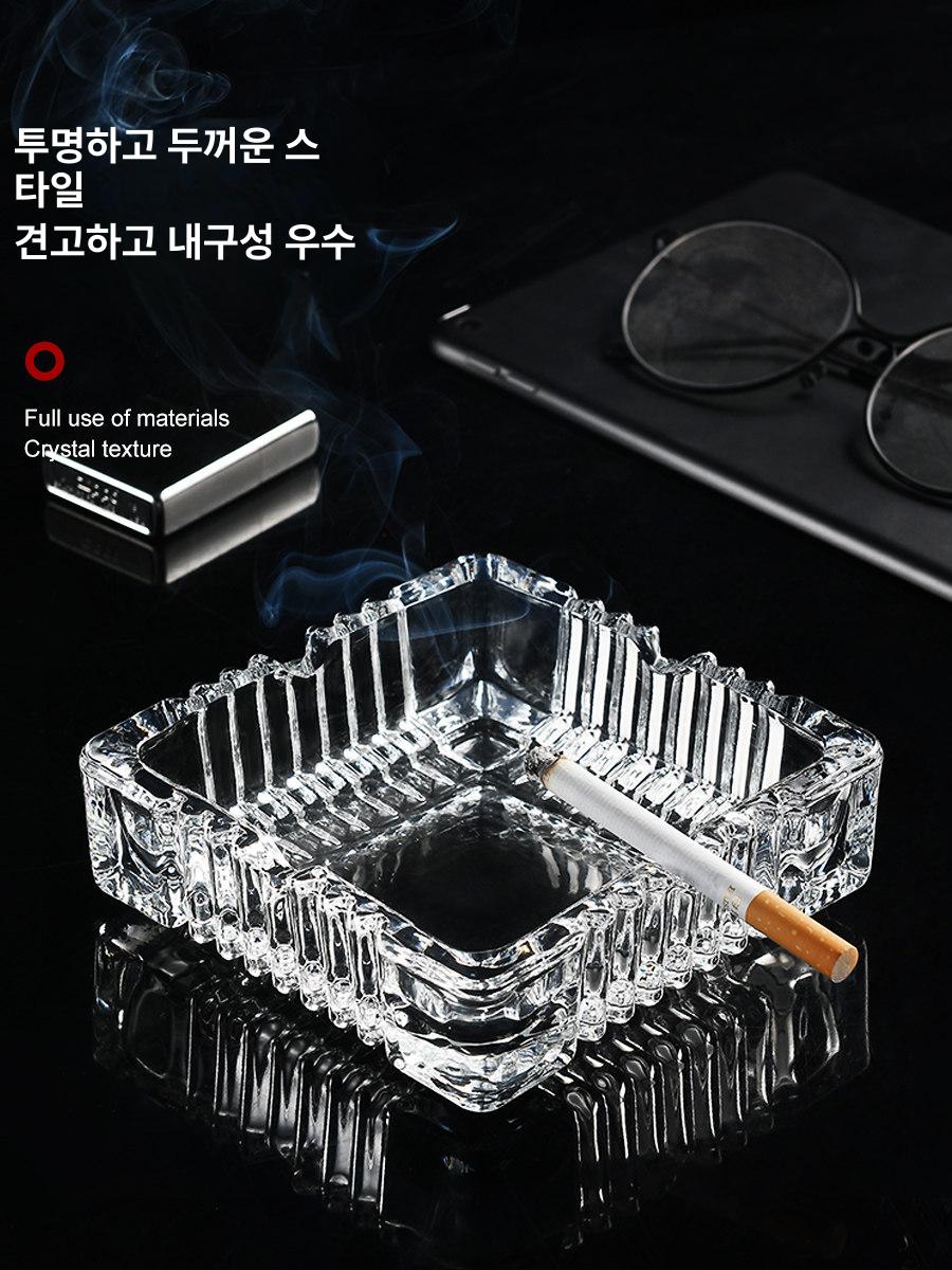 유리재떨이 거실 재털이 12cm 투명 스퀘어 사각 낙하 투명 10cm 해머드 특별 할인 - 상세 이미지 3