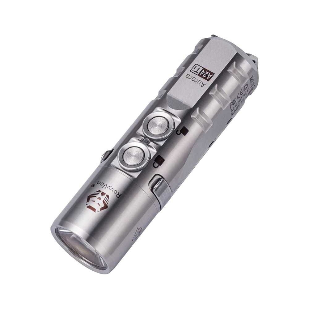 로비본 오로라 A24 G2 티타늄 LED 손전등, 잠금 모드가 있는 1000루멘 포켓 충전식 EDC 7가지 모드, 일상적인 휴대, 하이킹, 캠핑에 적합한 방수 기능 - 상품 이미지