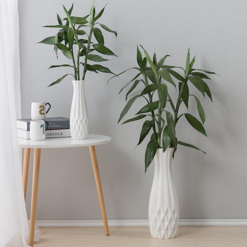 세라믹 대형화병 플로어 북유럽 꽃병 큰 45cm 흰색 화이트 리버스드 코너 높이 46cm - 상세 이미지 2
