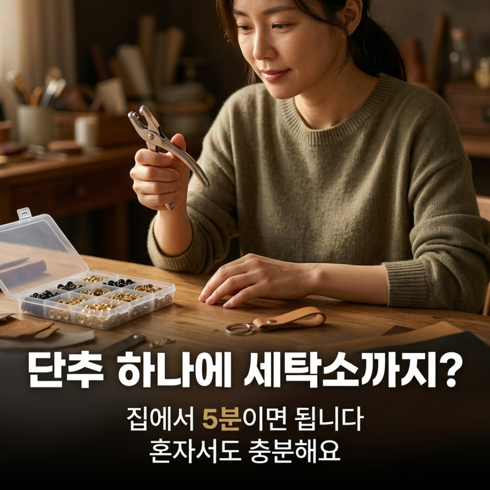 똑딱이펀칭기 똑딱이단추수선 금 스프링도트 펀치 이미지 2