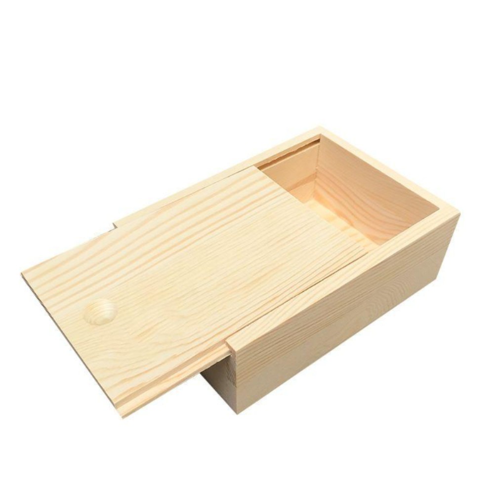 원목 슬라이딩 수납함 나무 상자 선물 보관함 슬라이드 박스 14cmx10cmx5cm - 상품 이미지