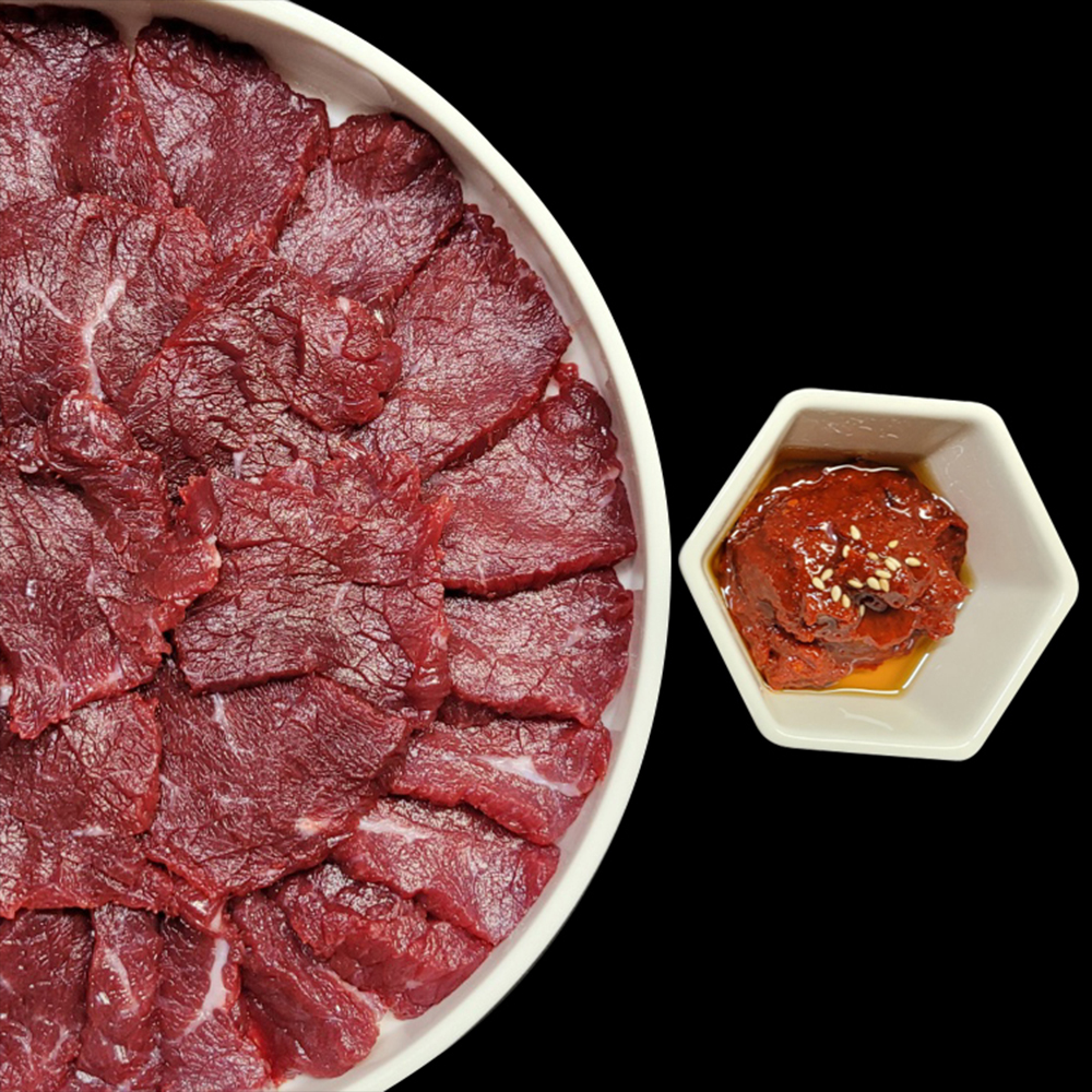 한우 뭉티기 우둔 대구 마장동 육사시미 생고기 육회 120g, 1개 이미지 7