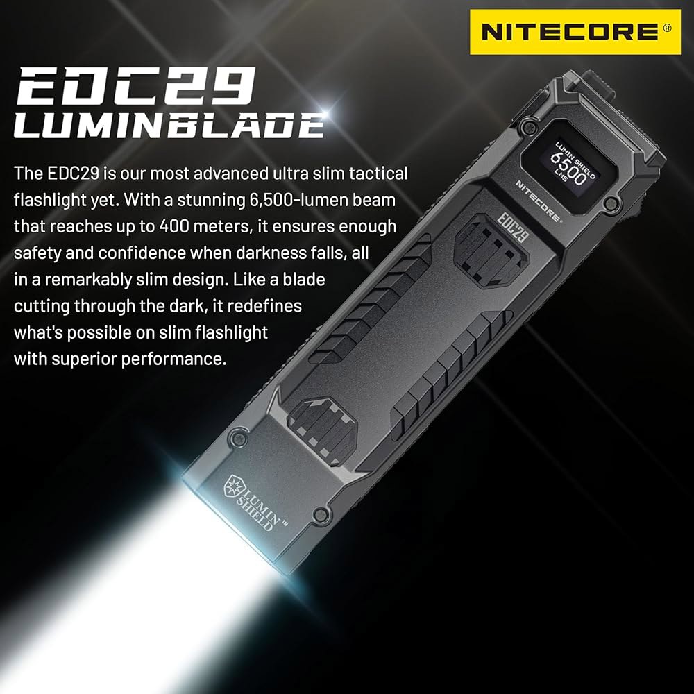 니테코어 EDC29 6500루멘 초슬림 고성능 EDC 손전등, 접이식 열쇠고리 포함 - 상세 이미지 2
