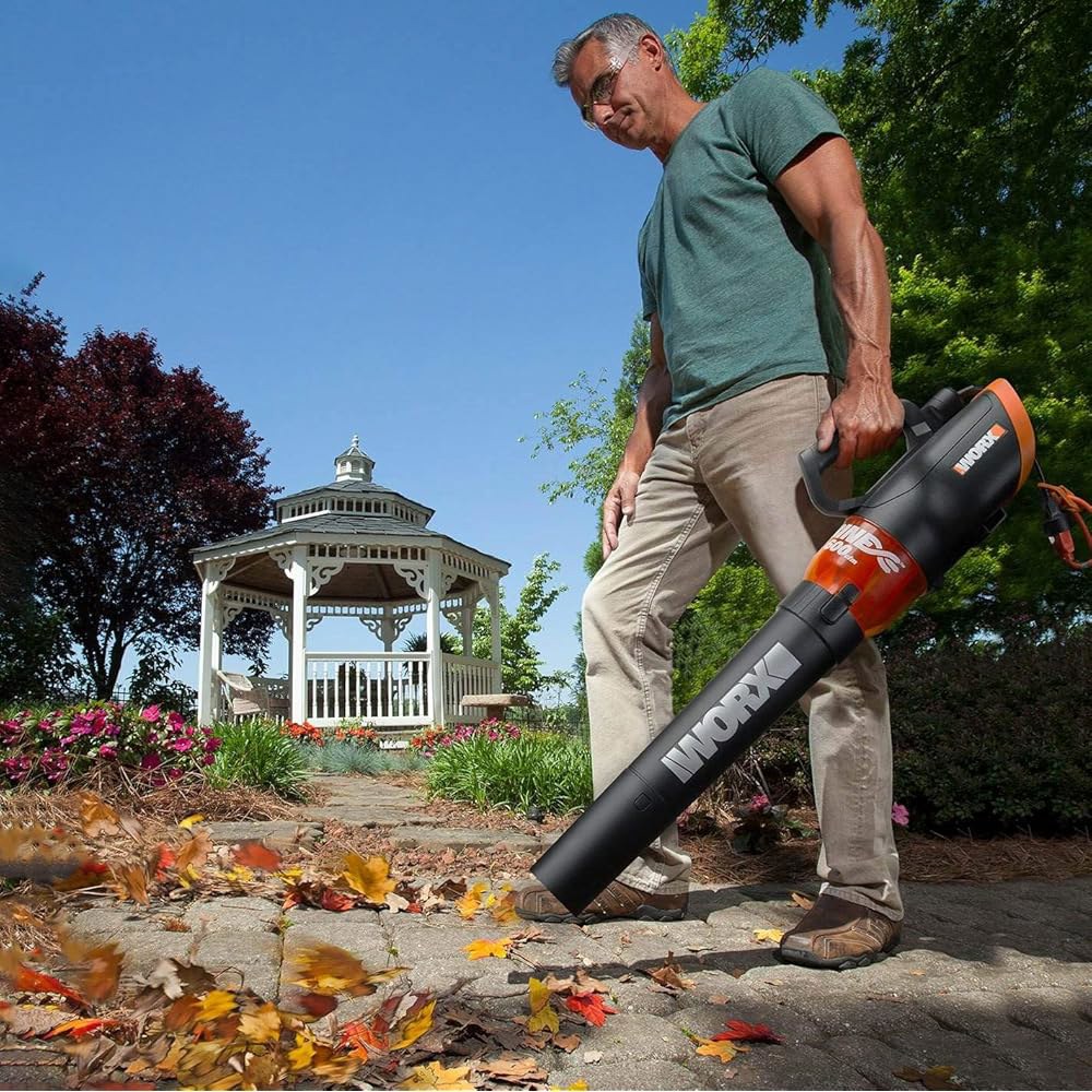 WORX 12암페어 전기 송풍기, 600 CFM 및 2단 속도 제어 기능을 갖춘 잔디 관리용 터빈 유선, WG520 - 상세 이미지 2