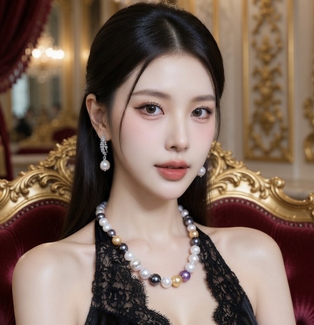 남양 진주 멀티칼라 14K골드 장식  목걸이 9mm~15mm - 상세 이미지 5