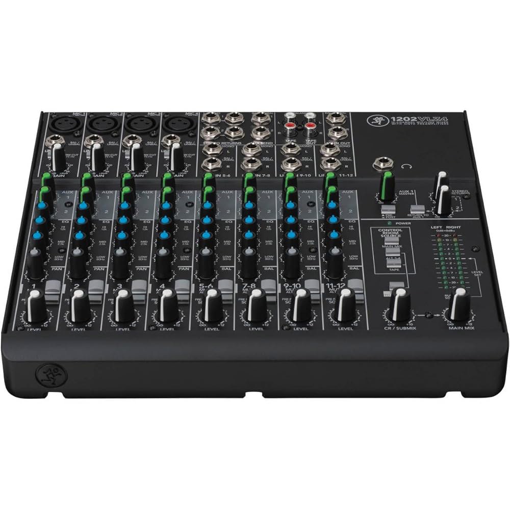 맥키 VLZ4 시리즈, 초광각 60dB 게인 범위의 12채널 믹서 및 오닉스 마이크 프리앰프(1202VLZ4) 4-Channel Mixer - 상품 이미지