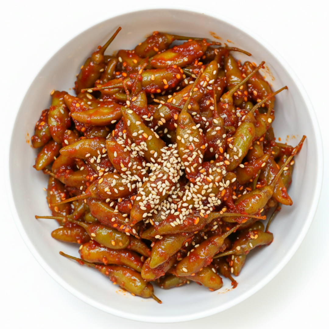 규린이네 양념 산고추무침 반찬 삭힌 고추무침 장아찌 고추지 밥반찬 400g - 상품 이미지