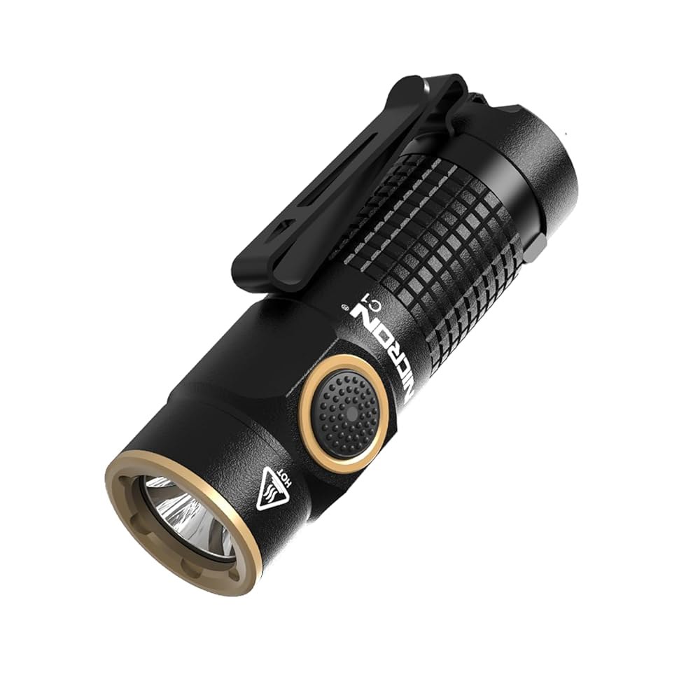 자석이 있는 NICRON 1200 루멘 EDC 손전등, 충전식 포켓 라이트 컴팩트 고루멘 핸드헬드 라이트, 야외 캠핑, 하이킹을 위한 C1 미니 손전등 7 모드(블랙) Black - 상품 이미지
