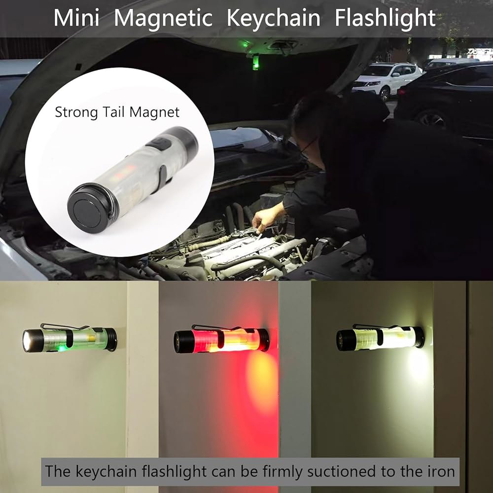 Hilngav3Pack MINI EDC 충전식 열쇠고리 손전등, 300루멘 USB C 포켓 클립으로 매일 휴대할 수 있는 소형 휴대용 미니 LED 조명, 비상 상황 발생 시 있습니 - 상세 이미지 2
