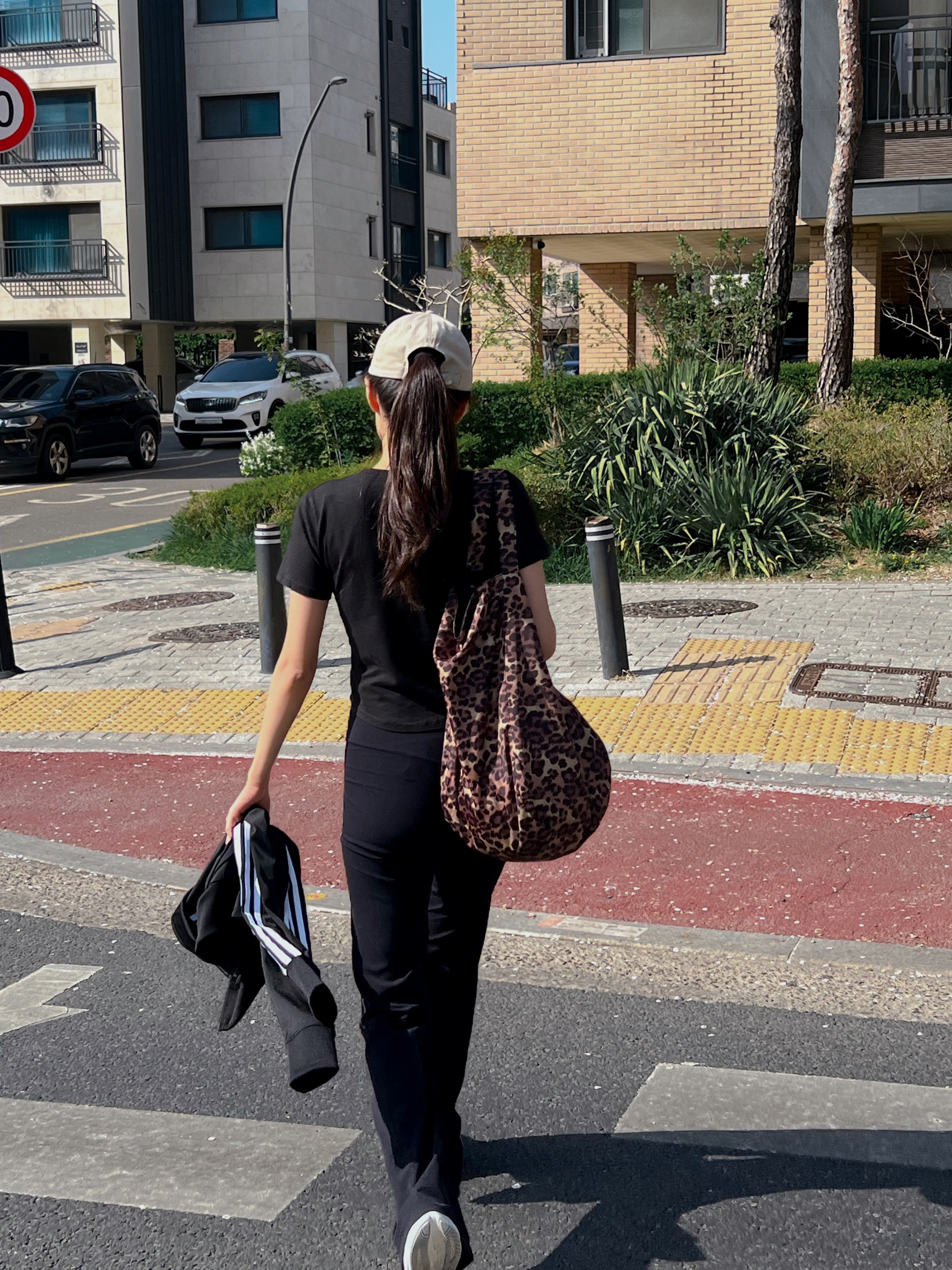 60cm 호피 레오파드 에코백 여자 숄더백 쇼퍼백 나일론가방 - 상세 이미지 2