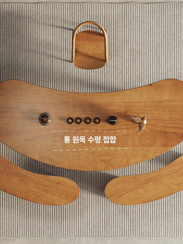 우드슬랩 테이블 책상 동그란 넓은식탁 대형 반원 원목 상판 통나무 다이닝 통원목 거실 - 상세 이미지 3